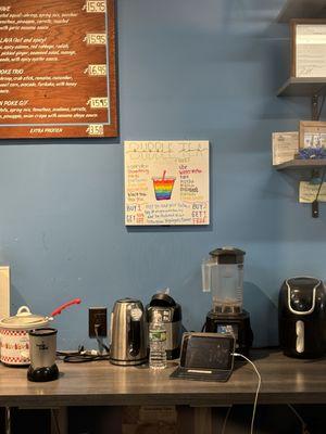 Bubble tea menu