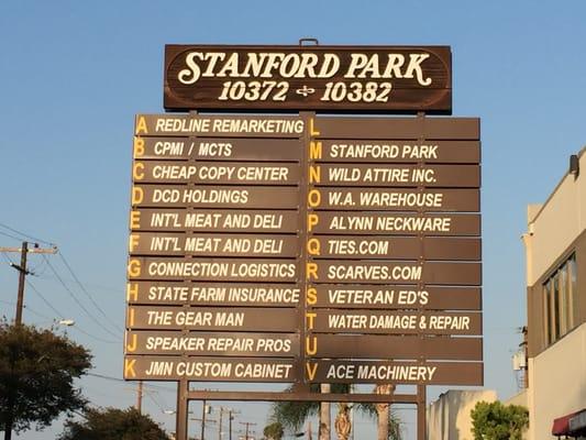 We are located in Stanford Park Suite J "Speaker Repair Pros"