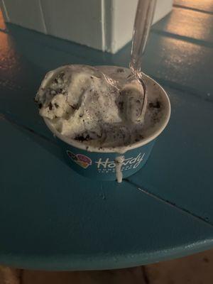 Cookies & Cream. Just okay. Not a fan of soupy ice cream