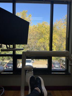 Large window to look outside while in the exam rooms