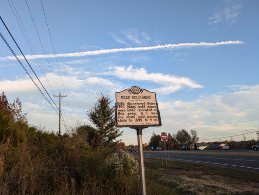 Reed Gold Mine Historical Marker