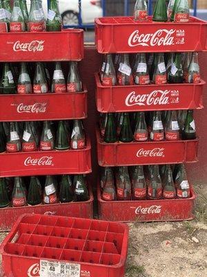 Classic real sugar Coca Cola in a glass bottle !