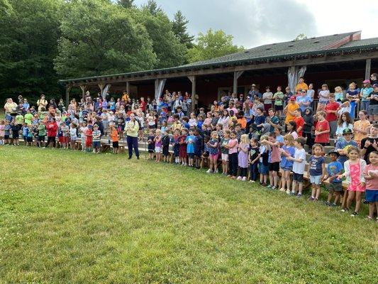 morning assembly at the amphitheatre