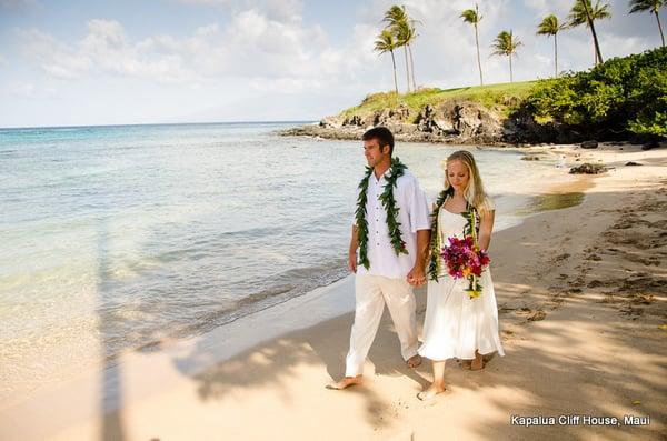 Beach Wedding Ceremonies available at nearby Kapalua Bay