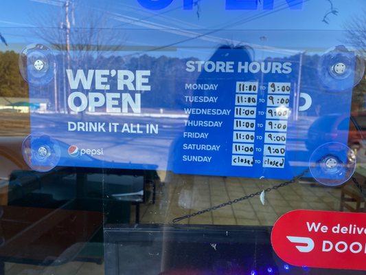 Just as a fyi these are our hours 3