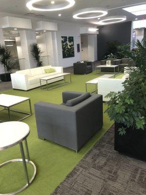 Building lobby. Bright. Airy. Welcoming.