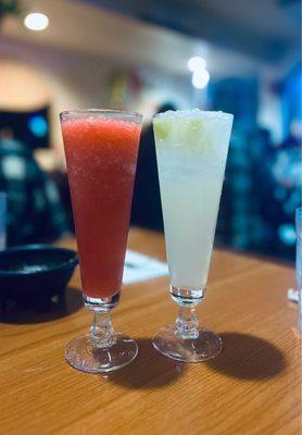 Strawberry and original margarita