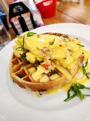 Lobster Scramble on a waffle!