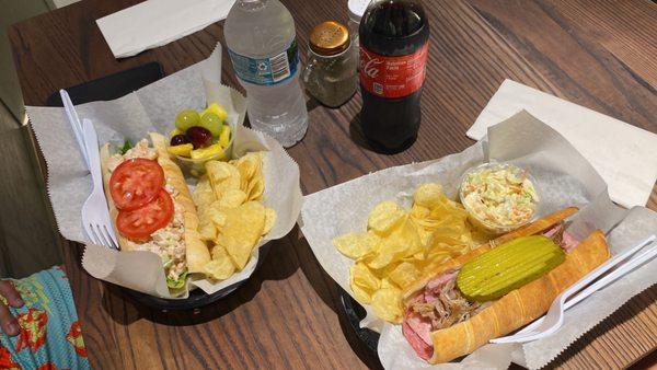 Shrimp salad and Cuban spins