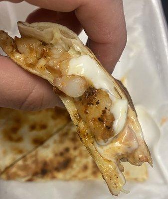 Shrimp Quesadillas (with sour cream)