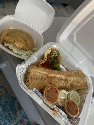 Hawaiian Burrito, Chorizo Taco, Steak Gorditas