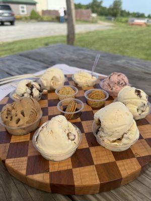 Ice cream and cheese flight of 8