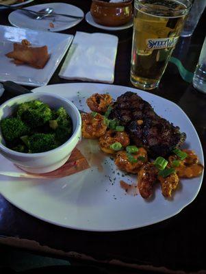 Boom Boom Steak and Shrimp and a Brew