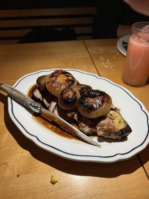 iberico pork loin with cipollini onions - perfection and enough to share (we were a group of 3 and each person got 3 portions and an onion)