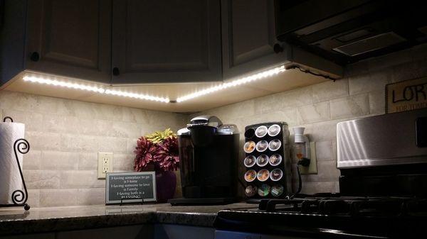 LED Under Cabinet Lights installed during a Kitchen Remodel.