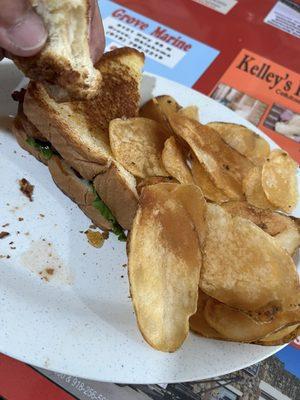 BLT and home made chips