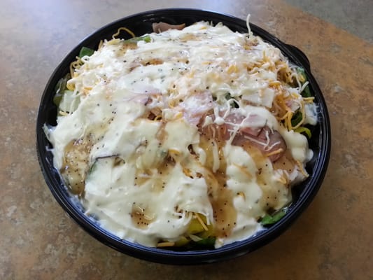 $6.50 Chef Salad - 3 Stars - Decent salad, served whole instead of chopped, but order your dressing on the side.