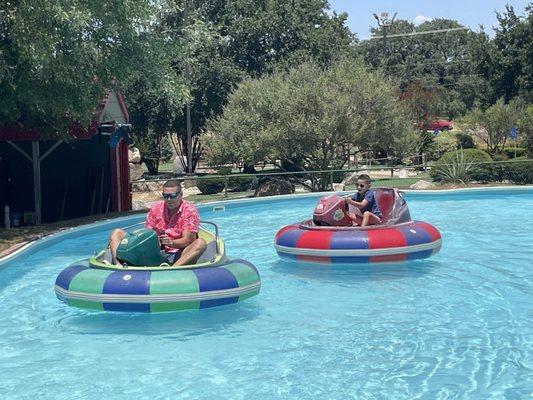 Bumper boats with squirt guns