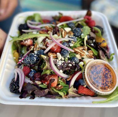 Berry salad and famous dressing.