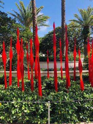 Chihuly (red bulbous reeds)