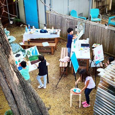 Outdoor Painting with DAART studio! Our backyard is a sanctuary