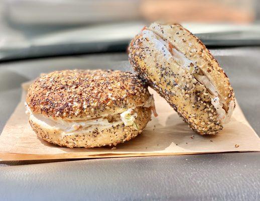 Everything Bagel with Vegetable Cream Cheese