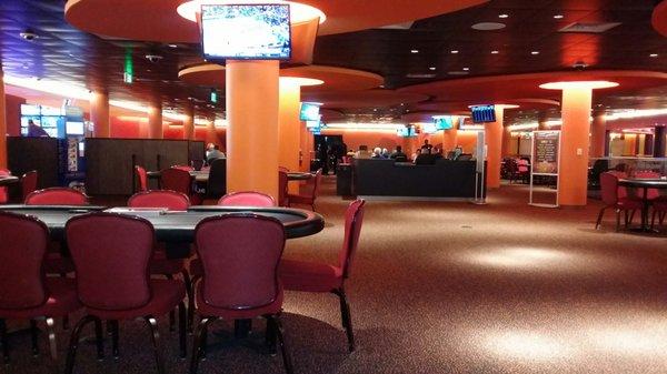 Upstairs in the poker room.