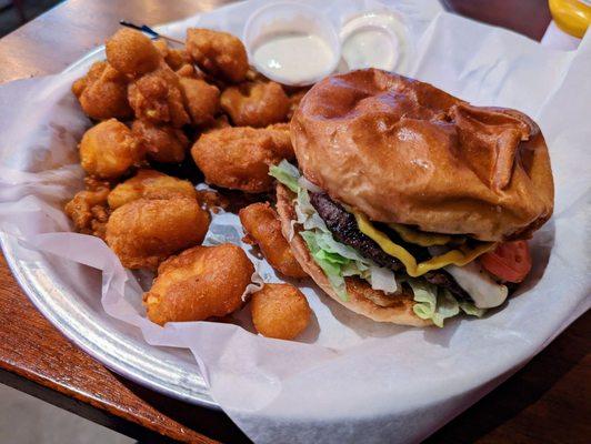 All-American Classic Burger & Cheese Curds