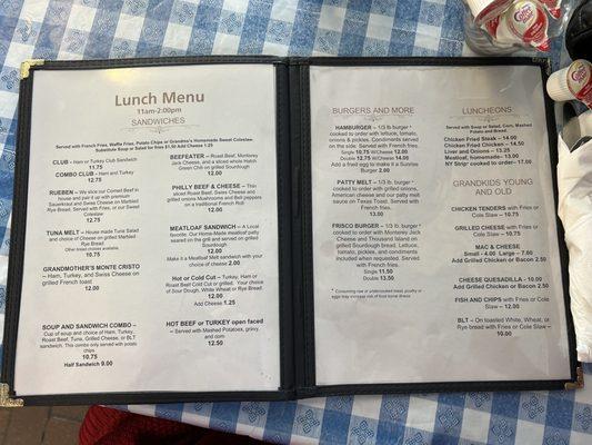 Inside menu.