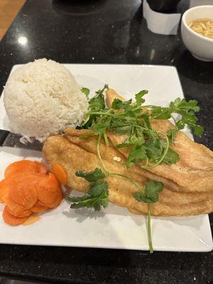 Fried Catfish Filets with ginger sauce