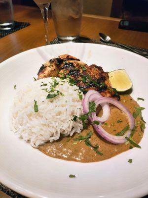 baked AND grilled chicken on a bed of rice