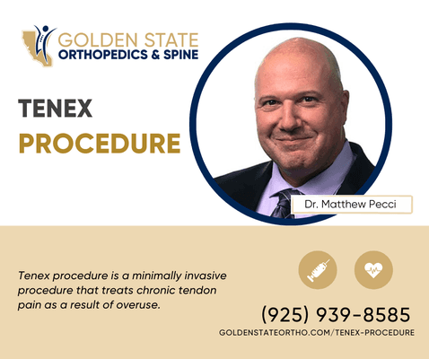 Tenex procedure performed by Dr. Pecci. Learn more at goldenstateortho.com/tenex-procedure