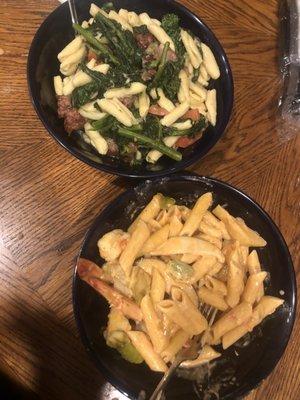 Cavatelli, Broccoli Rabe and Sausage & Penne Mare e Monti