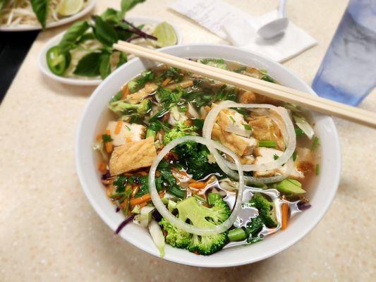 Vegetable and tofu pho