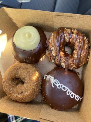 Boston Cream Donut, Samoa Donut, Apple Cider Donut, Hostess Style Cupcake donut