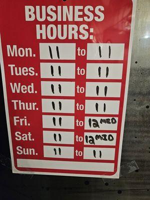 Adult World daily hours