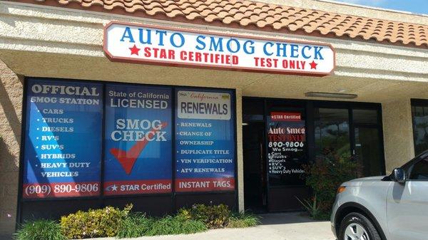 MOVED! Find Cali Smog in Auto Smog Check @ Waterman & Central, just south! Same owners.