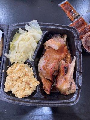 Brisket Plate w/ Cabbage and mac and cheese