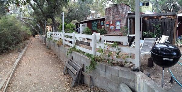 Bocce Ball & Tire Swing behind back patio.