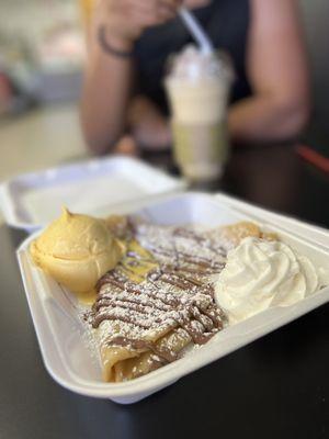 Nutella crepe & vanilla ice cream