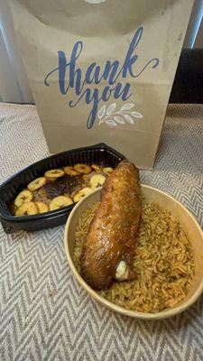 Ewa agonyin, turkey over jollof rice