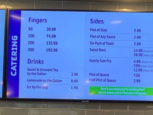 Menu is posted above the cashier