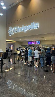 Lobby area...line for refreshments. 6:30pm show