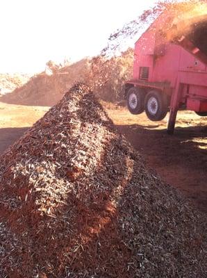 Fine mulch screened to 1/2"