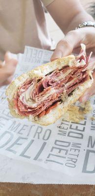 Inside the muffaletta