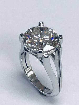 5.83 carat round diamond in handmade setting by master Jeweler Berj B.