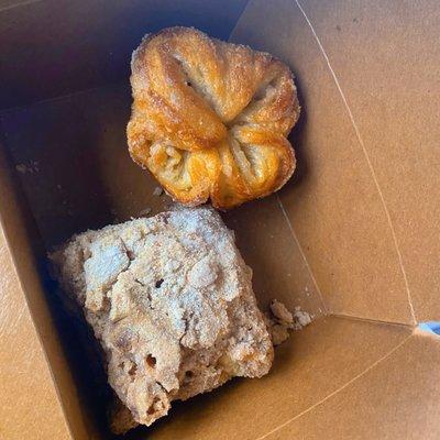 Kouign-Amann (top right) & Coffee Cake Square (bottom left)