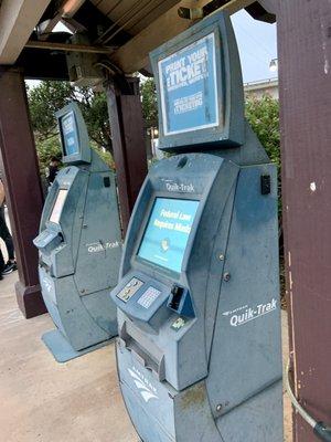 The Quik Trak Ticket Kiosks have seen better days