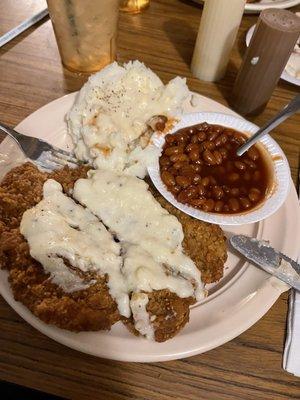 Chicken fried steak dinner