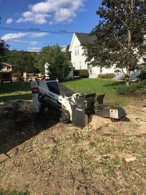 Our bobcat has many attachment to make it so we can do many jobs with this one piece of equipment